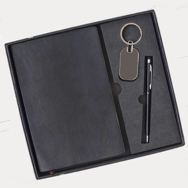 Notebook, Pen & Keychain Gift Set – Model RV1002 (Black)