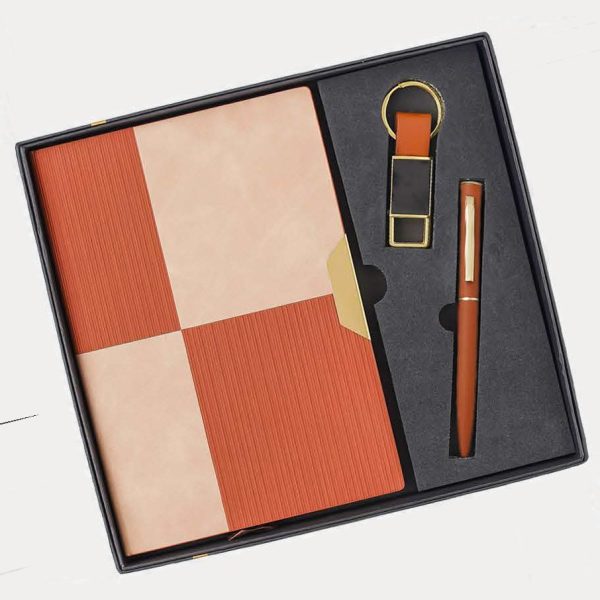 Notebook, Pen & Keychain Gift Set – Model RV1009 (Two Tone)