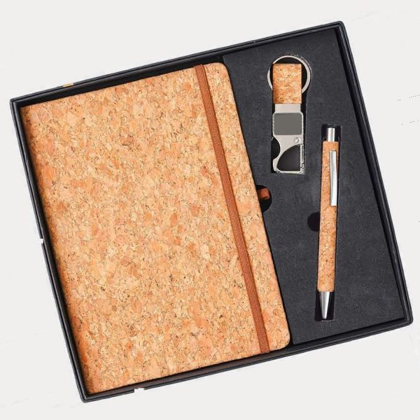 Notebook, Keychain & Pen Gift Set – Model RV1013 (Cork)