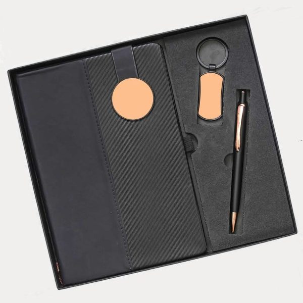Notebook, Keychain & Pen Gift Set – Model RV1019 (Black)