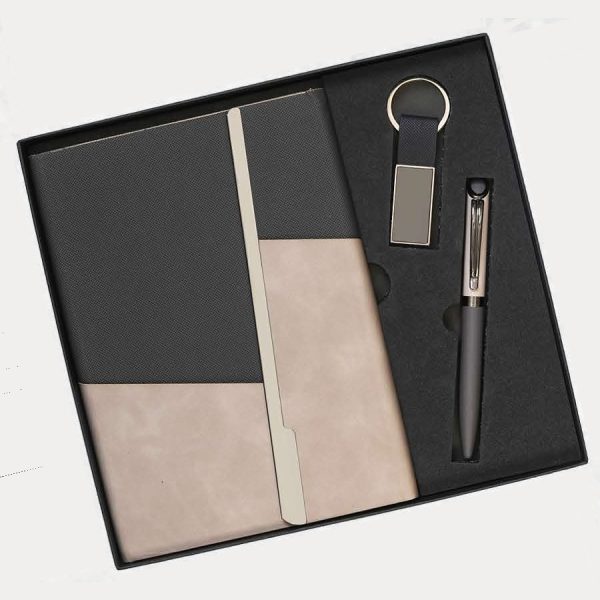 Notebook, Keychain & Pen Gift Set – Model RV1021 (Two Tone)