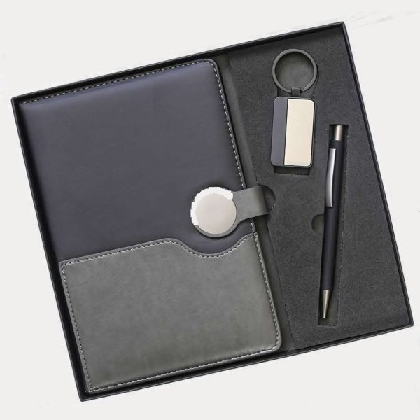 Notebook, Keychain & Pen Gift Set – Model RV1028 (Black)