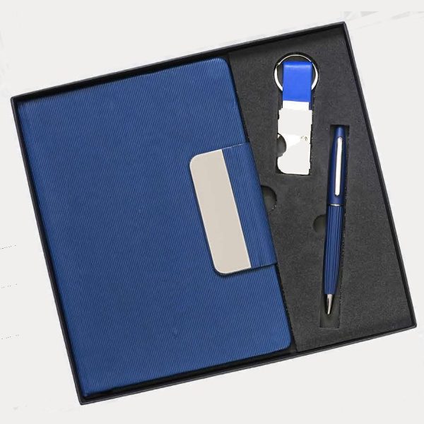 Notebook, Keychain & Pen Gift Set – Model RV1030 (Blue)