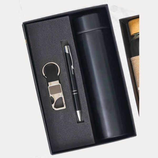 Bottle, Pen & Keychain Gift Set – Model RV1110 (Black)
