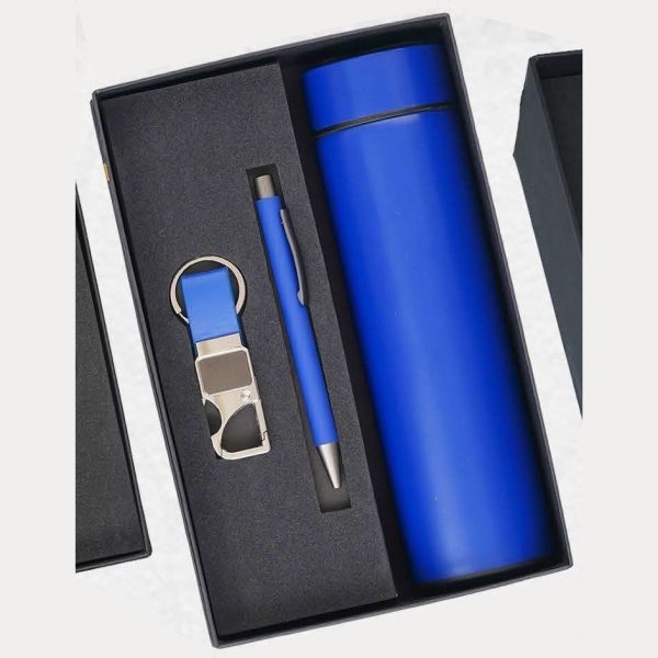 Bottle, Pen & Keychain Gift Set – Model RV1112 (Blue)