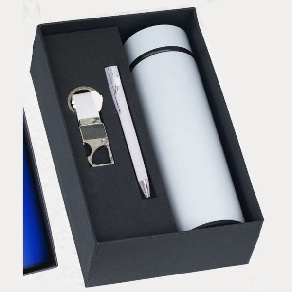 Bottle, Pen & Keychain Gift Set – Model RV1113 (White)