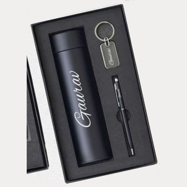 Bottle, Pen & Keychain Gift Set – Model RV1117 (Black)