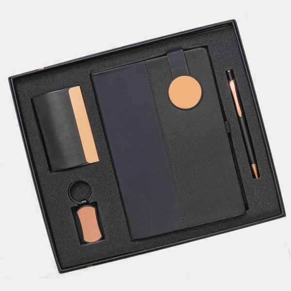 Executive Notebook Gift Set – Model RV1410 (Black Rose Gold)