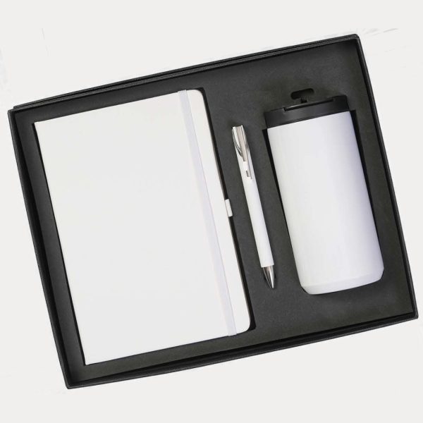 Notebook, Pen & Bottle Gift Set – Model RV1582 (White)