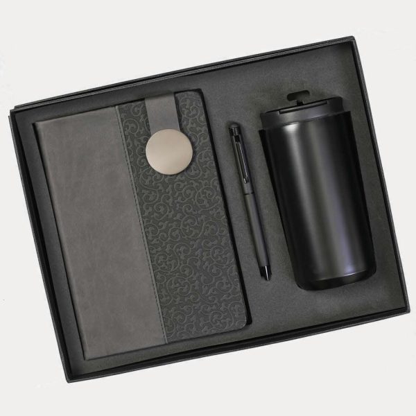 Notebook, Pen & Bottle Gift Set – Model RV1584 (Black)