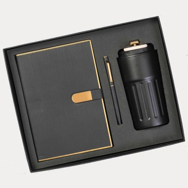 Notebook, Pen & Bottle Gift Set – Model RV1585 (Black)