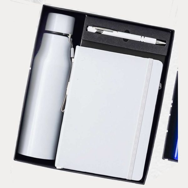 Notebook, Bottle & Pen Gift Set – Model RV1601 (White)