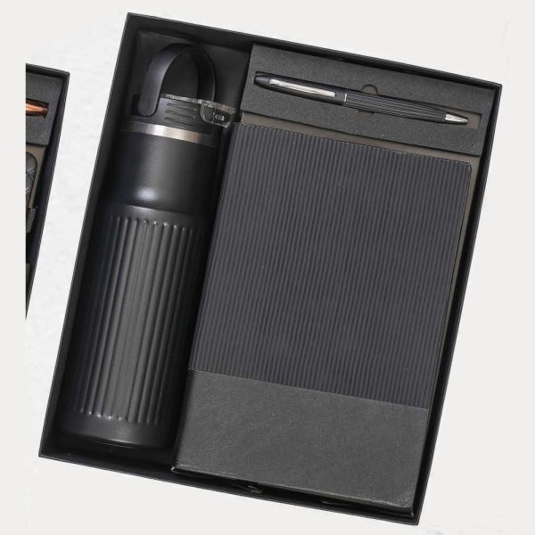 Notebook, Bottle & Pen Gift Set – Model RV1609 (Black)