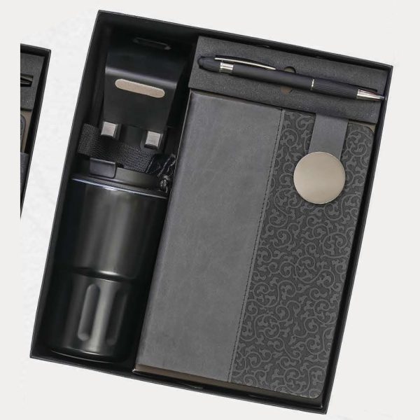 Tumbler, Notebook & Pen Gift Set – Model RV1624 (Black)