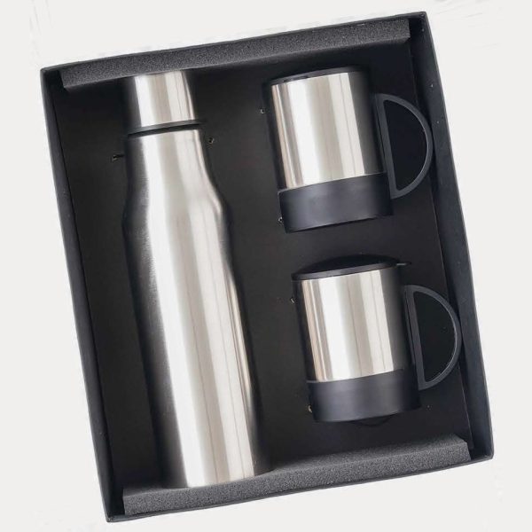Bottle, Mug & Mug Gift Set – Model RV2001 (Silver)