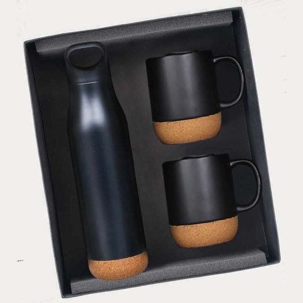 Bottle, Mug & Mug Gift Set – Model RV2002 (Black Cork)