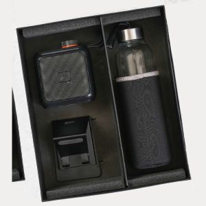 Bluetooth Speaker, Glass Bottle & Mobile Stand Gift Set – Model RV2012