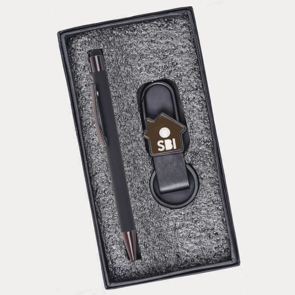 Pen & Keychain Gift Set – Model RV730 (Black)