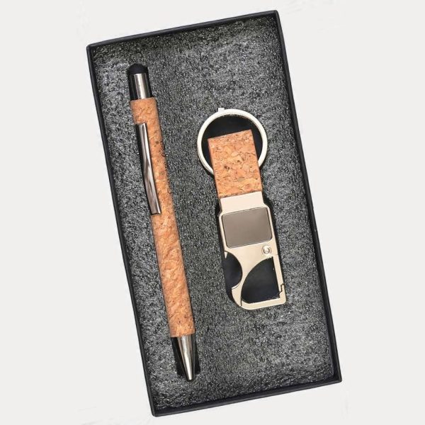 Pen & Keychain Gift Set – Model RV735 (Cork)