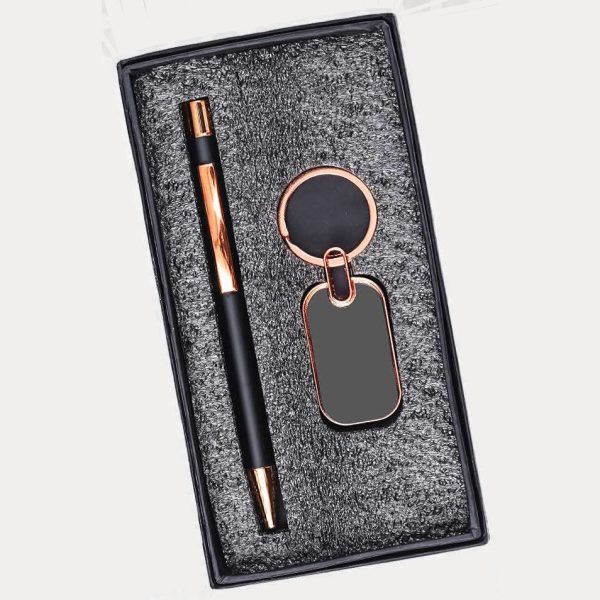 Pen & Keychain Gift Set – Model RV739 (Copper Black)