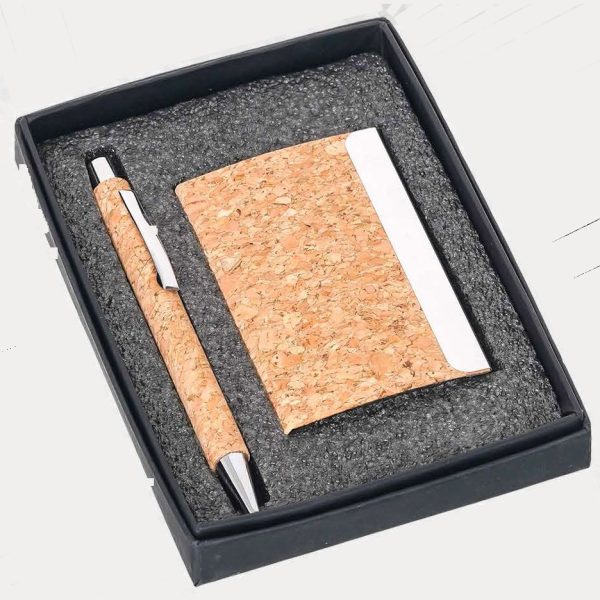 Pen & Card Holder Gift Set – Model RV762 (Cork)