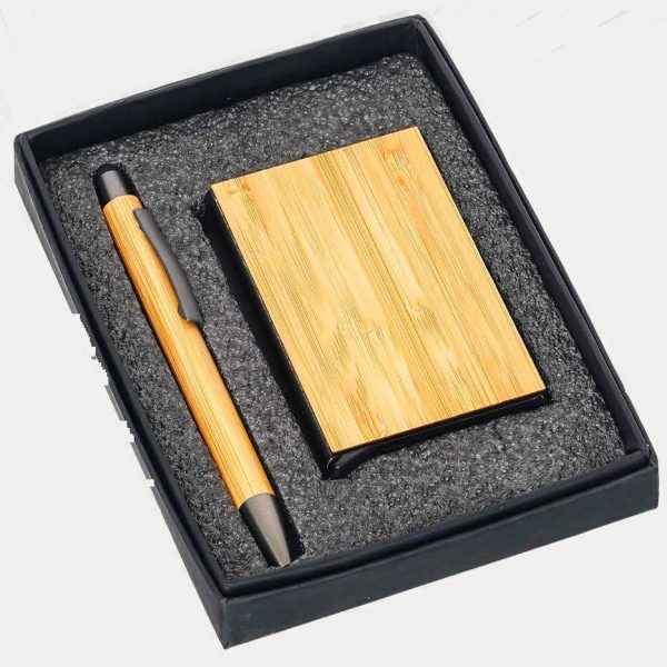 Pen & Card Holder Gift Set – Model RV763 (Bamboo)