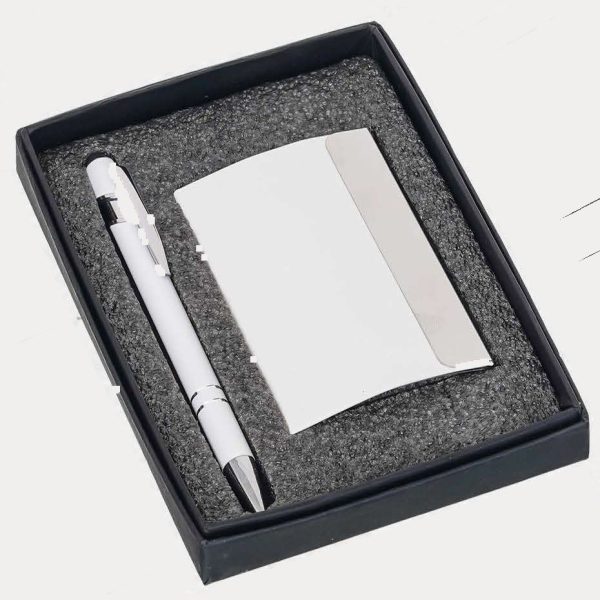Pen & Card Holder Gift Set – Model RV764 (White)
