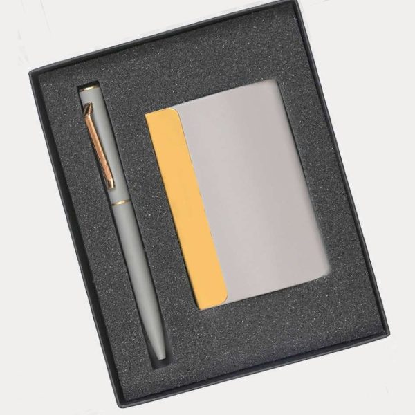 Pen & Card Holder Gift Set – Model RV771 (Blue Gold, Grey Gold, Tan Gold)