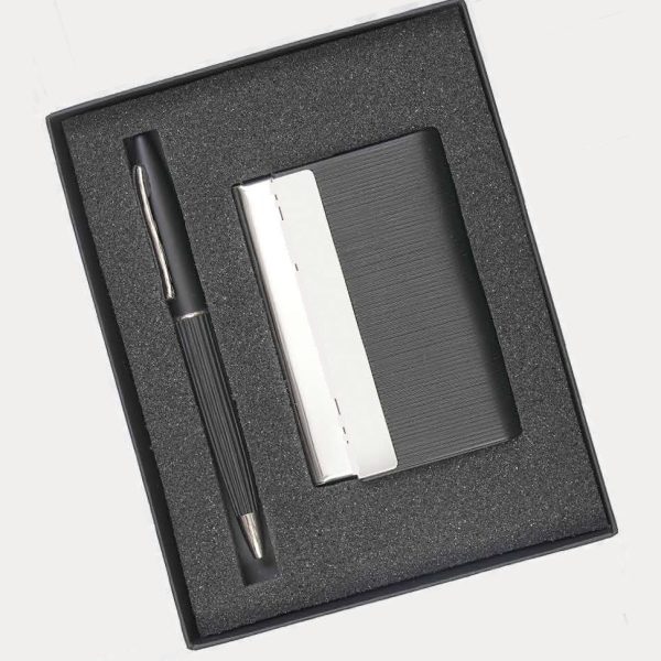 Pen & Card Holder Gift Set – Model RV772 (Black, Blue, Grey, Tan)