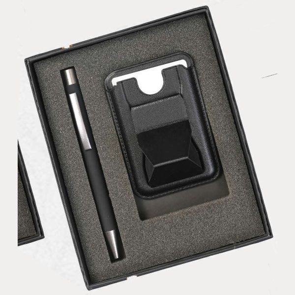 Pen & Phone Stand Card Holder Gift Set – Model RV777 (Black)