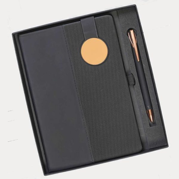 Notebook & Pen Gift Set – Model RV930 (Black Rose Gold)