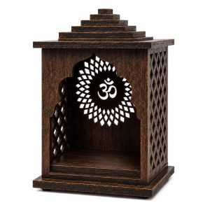 Wooden Pooja Mandir with Om Design – Model RV01