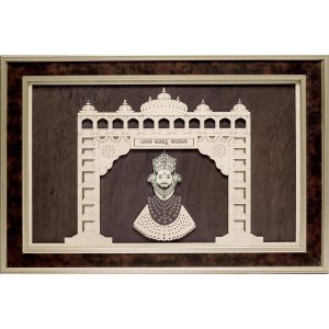Khatu Shyam Ji 3D Frame with Golden Mirror Face – Model RV04